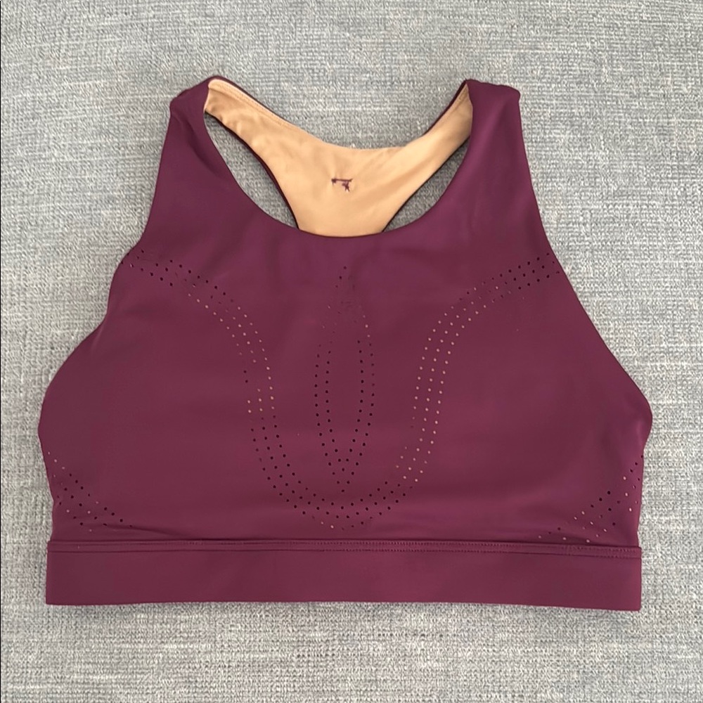 BuffBunny Purple High-Neck Sports Bra with Racerback
